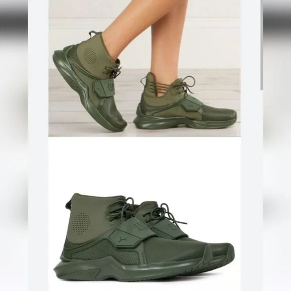 Fenty x Puma by Rihanna Trainer Hi in Cypress olive EUC sz 8, 8.5W EUC NIB